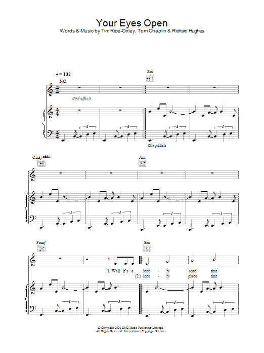 Learn to play Keane Your Eyes Open sheet music for Piano, Vocal & Guitar in minutes. Keane Your Eyes Open sheet music preview music notes and score for Piano, Vocal & Guitar including 4 page(s)
