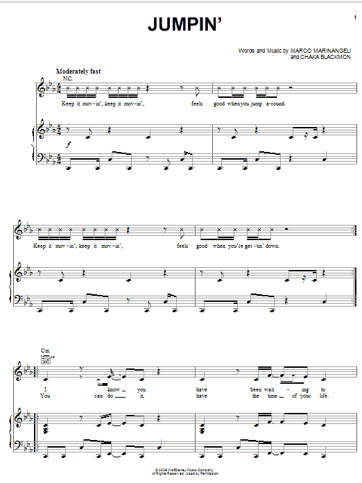 Learn to play Keke Palmer Jumpin' sheet music for Piano, Vocal & Guitar (Right-Hand Melody) in minutes. Keke Palmer Jumpin' sheet music preview music notes and score for Piano, Vocal & Guitar (Right-Hand Melody) including 6 page(s)
