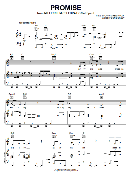 Kellie Coffey Promise sheet music preview music notes and score for Piano, Vocal & Guitar (Right-Hand Melody) including 6 page(s)
