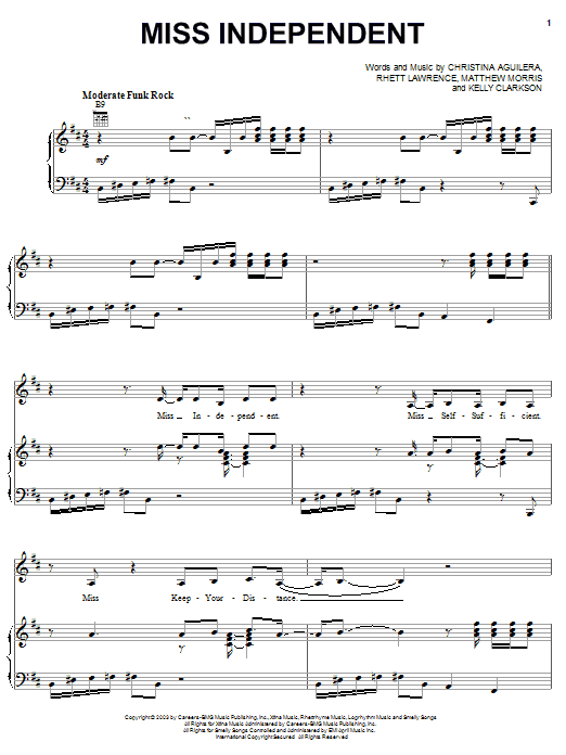 Learn to play Kelly Clarkson Miss Independent sheet music for Piano, Vocal & Guitar (Right-Hand Melody) in minutes. Kelly Clarkson Miss Independent sheet music preview music notes and score for Piano, Vocal & Guitar (Right-Hand Melody) including 9 page(s)