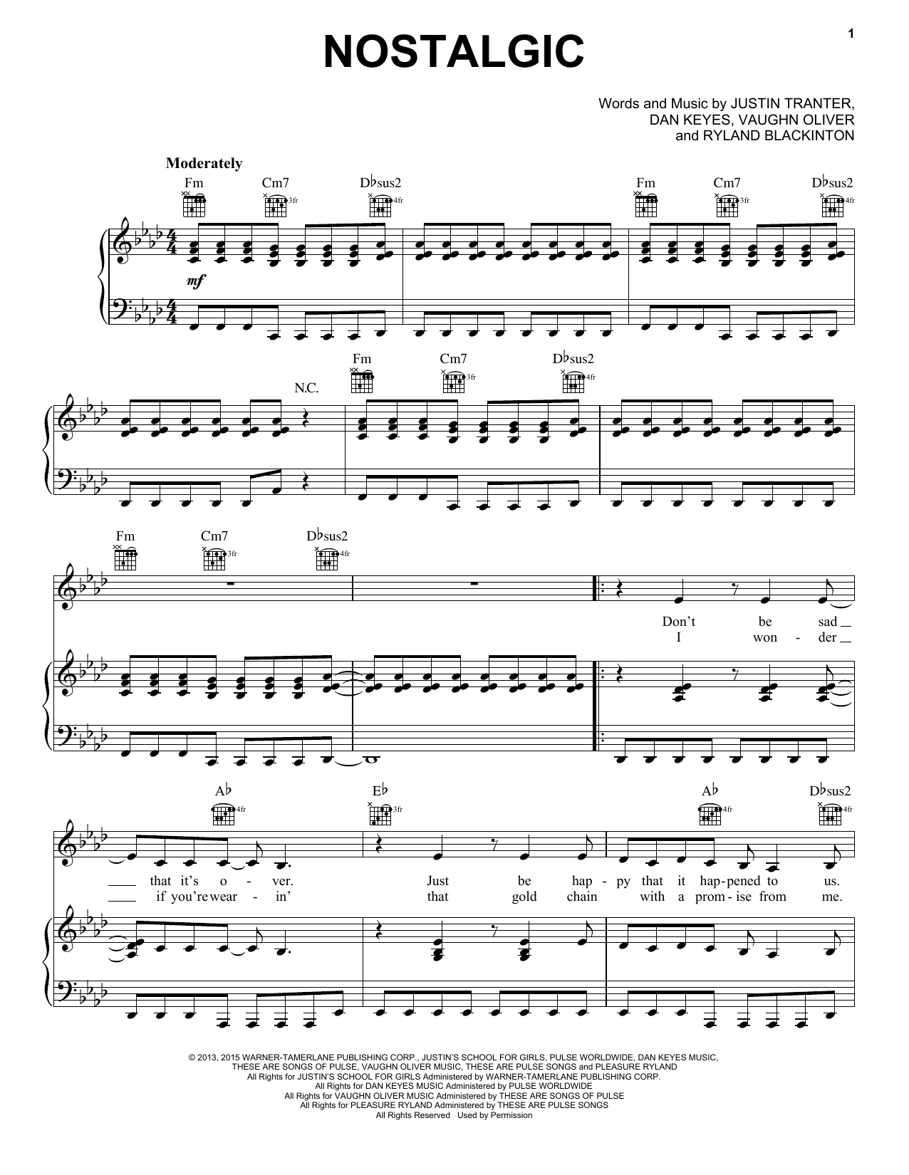 Learn to play Kelly Clarkson Nostalgic sheet music for Piano, Vocal & Guitar (Right-Hand Melody) in minutes. Kelly Clarkson Nostalgic sheet music preview music notes and score for Piano, Vocal & Guitar (Right-Hand Melody) including 6 page(s)