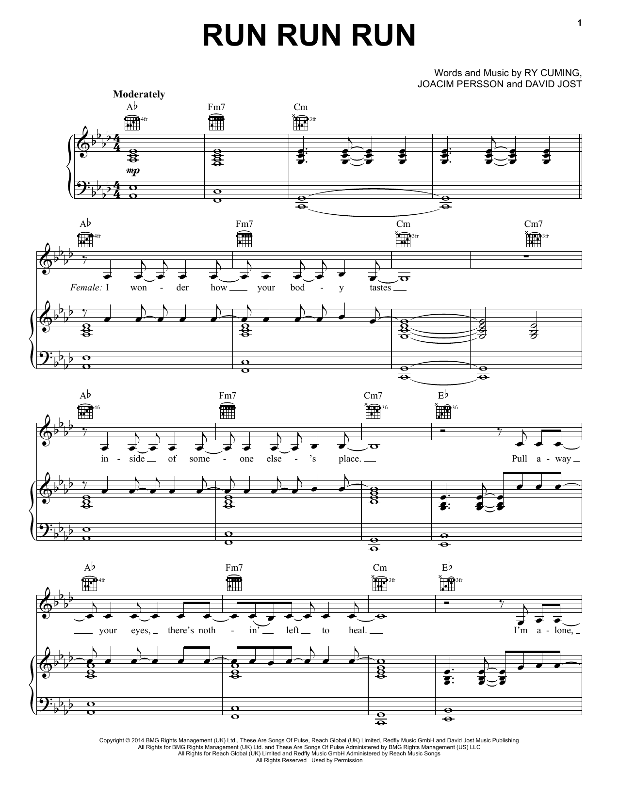 Learn to play Kelly Clarkson Run Run Run sheet music for Piano, Vocal & Guitar (Right-Hand Melody) in minutes. Kelly Clarkson Run Run Run sheet music preview music notes and score for Piano, Vocal & Guitar (Right-Hand Melody) including 8 page(s)