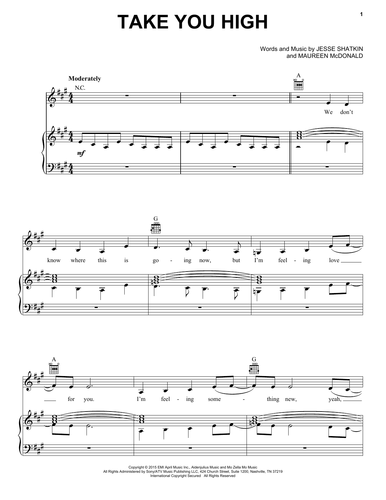 Learn to play Kelly Clarkson Take You High sheet music for Piano, Vocal & Guitar (Right-Hand Melody) in minutes. Kelly Clarkson Take You High sheet music preview music notes and score for Piano, Vocal & Guitar (Right-Hand Melody) including 9 page(s)