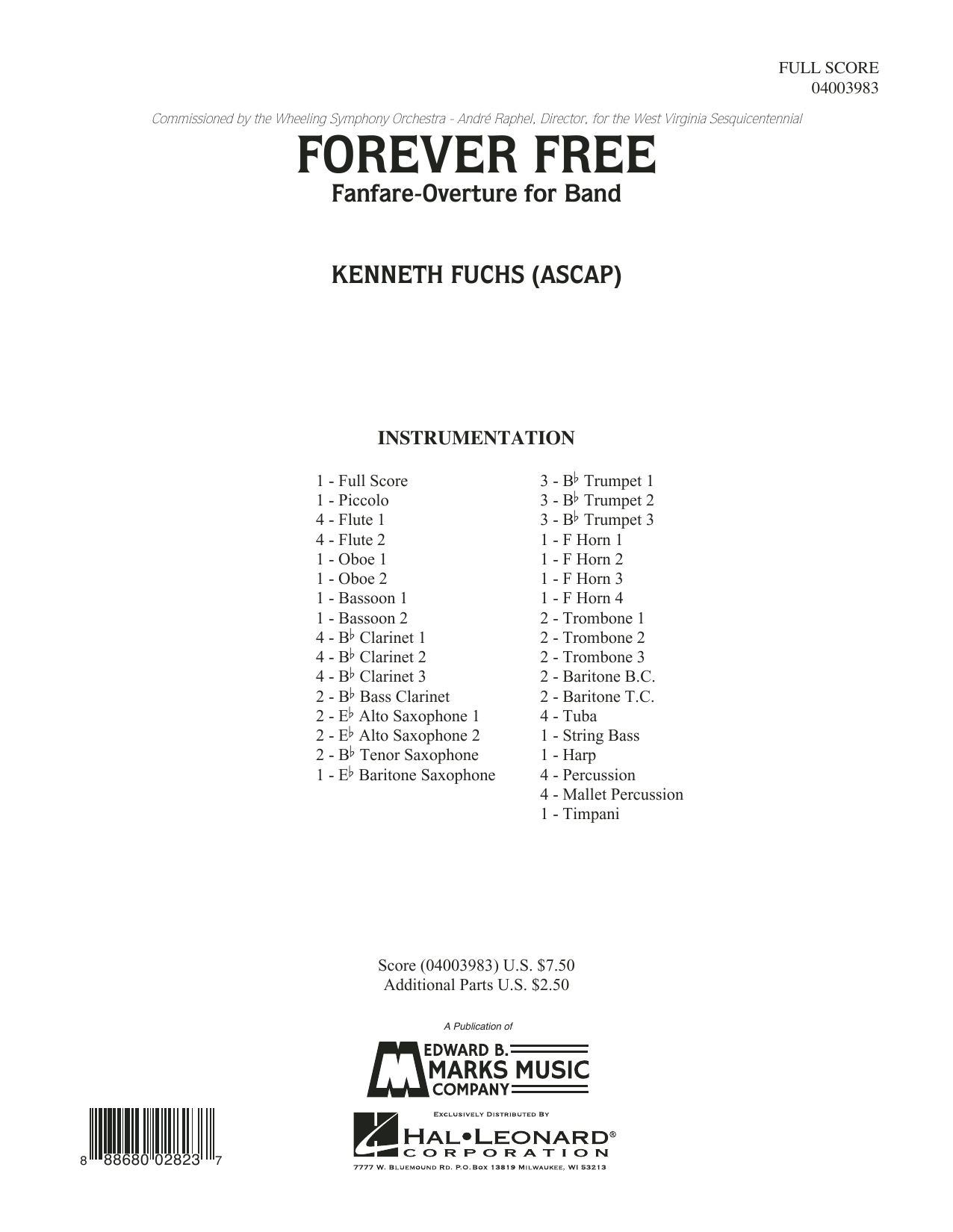Learn to play Kenneth Fuchs Forever Free - Conductor Score (Full Score) sheet music for Concert Band in minutes. Kenneth Fuchs Forever Free - Conductor Score (Full Score) sheet music preview music notes and score for Concert Band including 24 page(s)