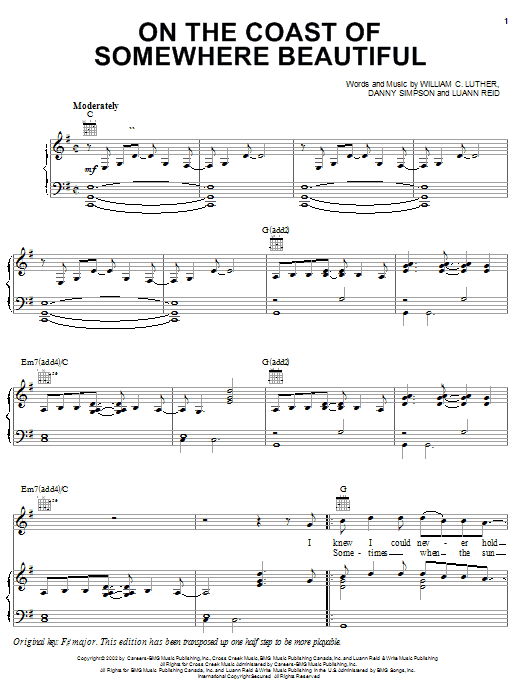 Learn to play Kenny Chesney On The Coast Of Somewhere Beautiful sheet music for Piano, Vocal & Guitar (Right-Hand Melody) in minutes. Kenny Chesney On The Coast Of Somewhere Beautiful sheet music notes and chords