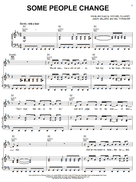 Learn to play Kenny Chesney Some People Change sheet music for Piano, Vocal & Guitar (Right-Hand Melody) in minutes. Kenny Chesney Some People Change sheet music preview music notes and score for Piano, Vocal & Guitar (Right-Hand Melody) including 6 page(s)