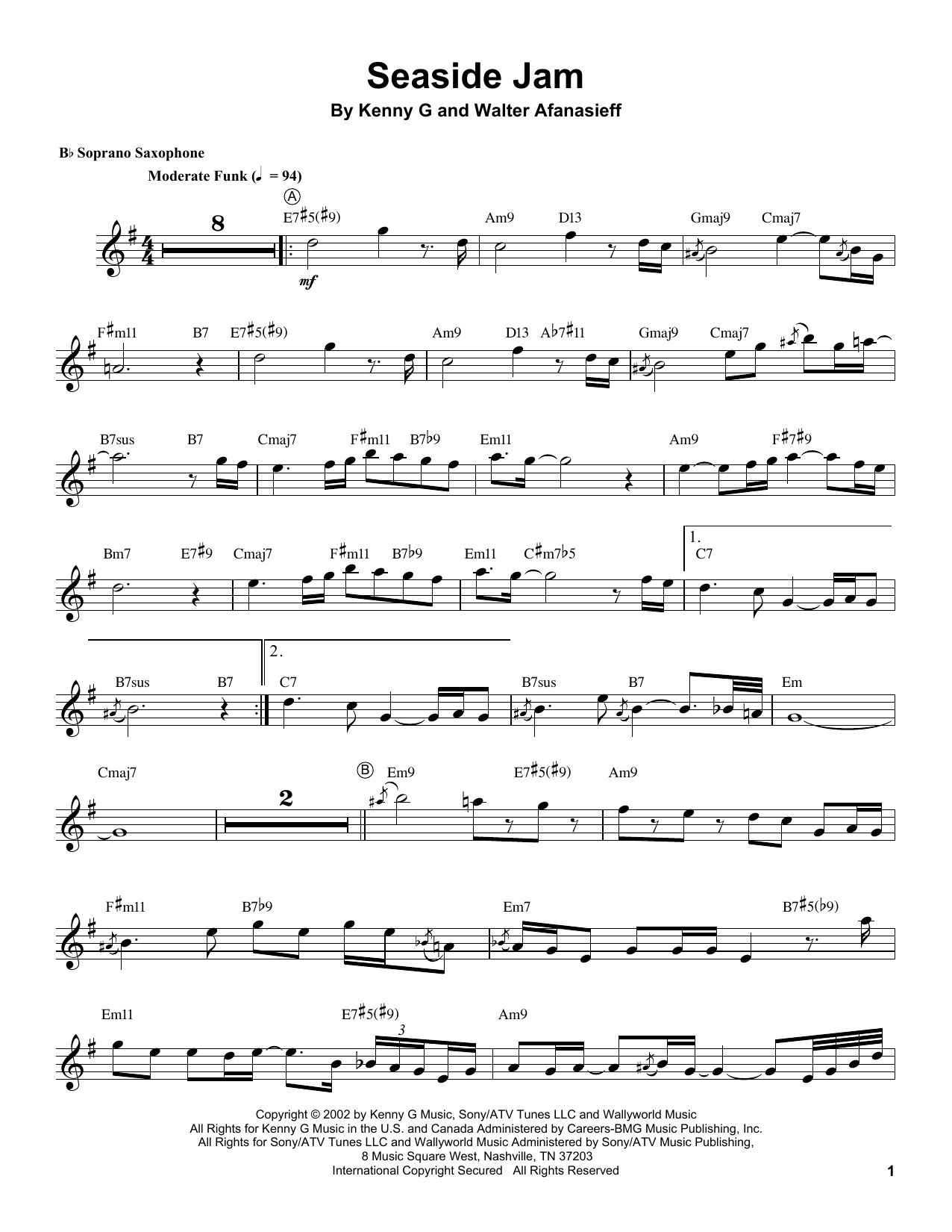 Learn to play Kenny G Seaside Jam sheet music for Soprano Sax Transcription in minutes. Kenny G Seaside Jam sheet music notes and chords