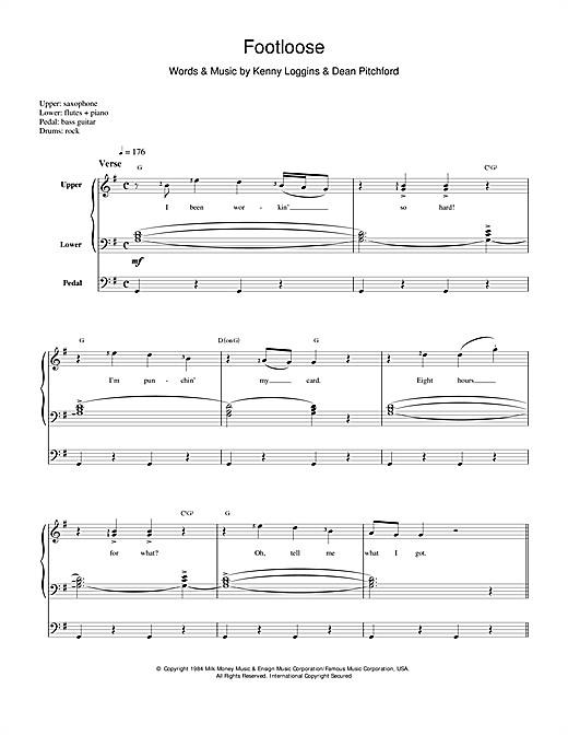 Learn to play Kenny Loggins Footloose sheet music for Piano, Vocal & Guitar (Right-Hand Melody) in minutes. Kenny Loggins Footloose sheet music notes and chords