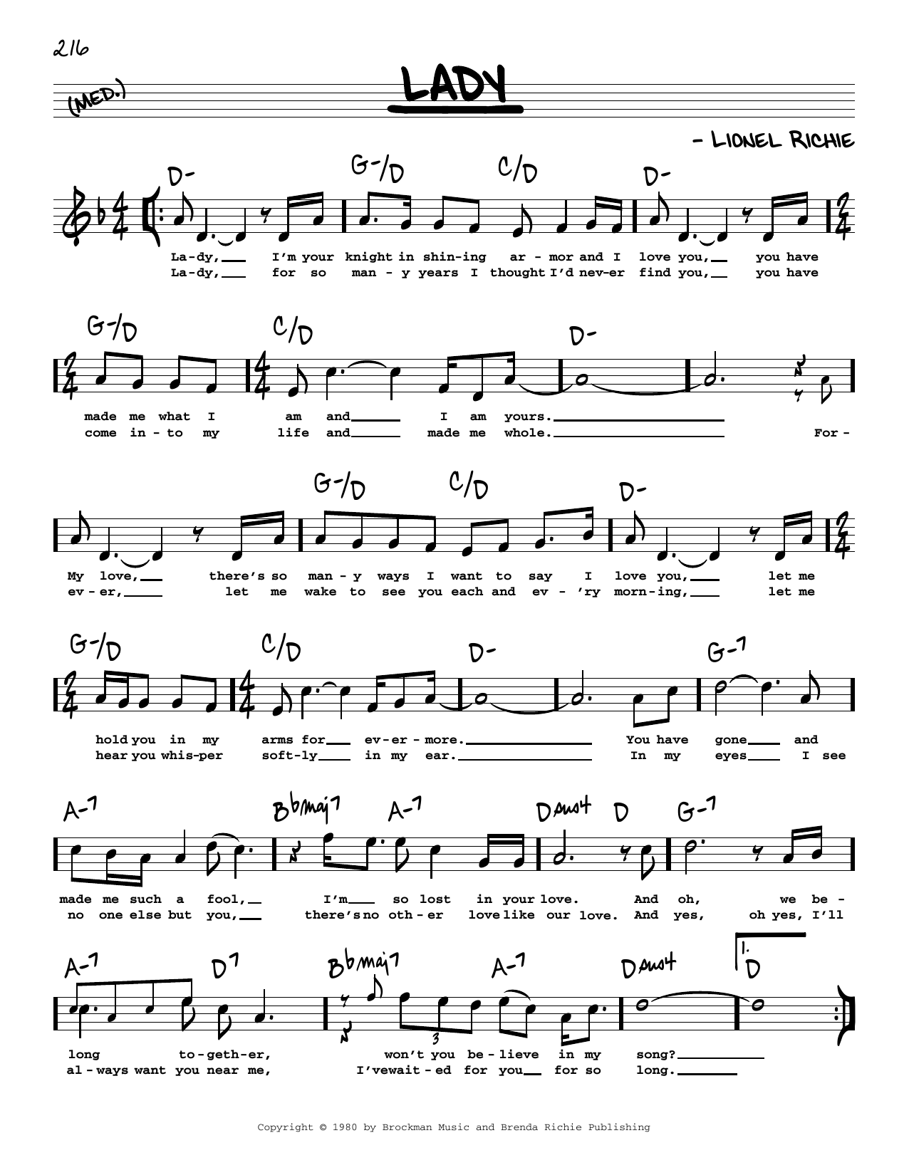 Learn to play Kenny Rogers Lady (High Voice) sheet music for Real Book – Melody, Lyrics & Chords in minutes. Kenny Rogers Lady (High Voice) sheet music preview music notes and score for Real Book – Melody, Lyrics & Chords including 2 page(s)