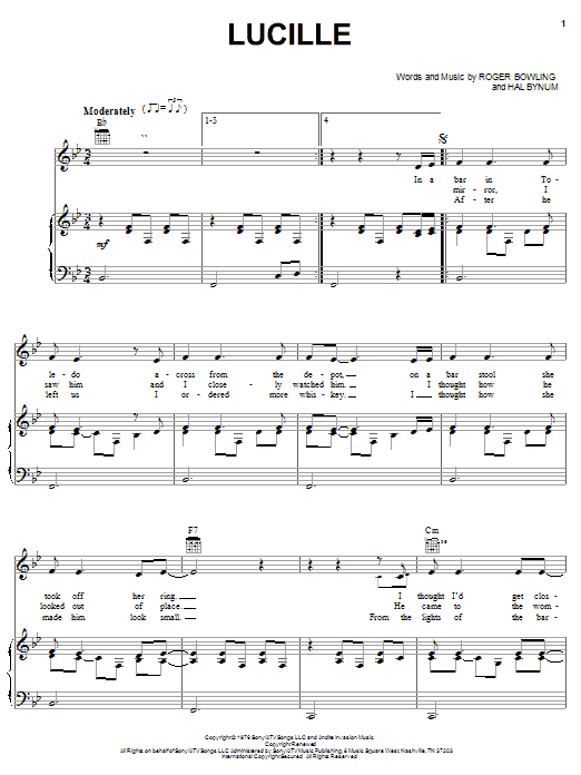 Learn to play Kenny Rogers Lucille sheet music for Piano, Vocal & Guitar (Right-Hand Melody) in minutes. Kenny Rogers Lucille sheet music notes and chords