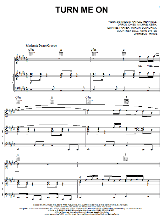 Learn to play Kevin Lyttle Turn Me On (feat. Spragga Benz) sheet music for Piano, Vocal & Guitar (Right-Hand Melody) in minutes. Kevin Lyttle Turn Me On (feat. Spragga Benz) sheet music preview music notes and score for Piano, Vocal & Guitar (Right-Hand Melody) including 7 page(s)