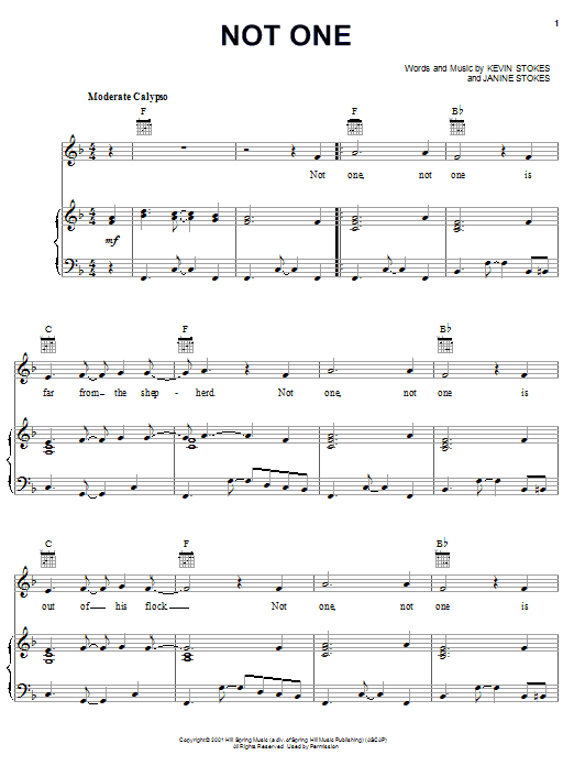 Learn to play Kevin Stokes Not One sheet music for Piano, Vocal & Guitar (Right-Hand Melody) in minutes. Kevin Stokes Not One sheet music preview music notes and score for Piano, Vocal & Guitar (Right-Hand Melody) including 5 page(s)