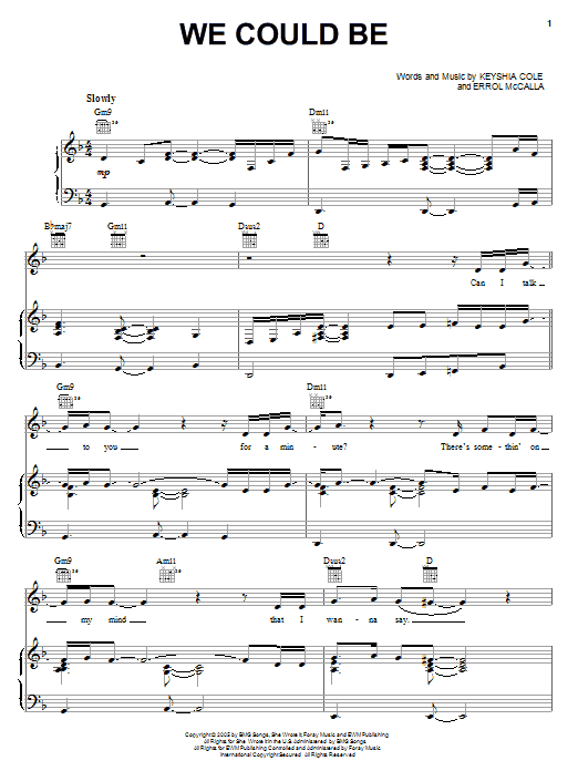 Learn to play Keyshia Cole We Could Be sheet music for Piano, Vocal & Guitar (Right-Hand Melody) in minutes. Keyshia Cole We Could Be sheet music preview music notes and score for Piano, Vocal & Guitar (Right-Hand Melody) including 7 page(s)