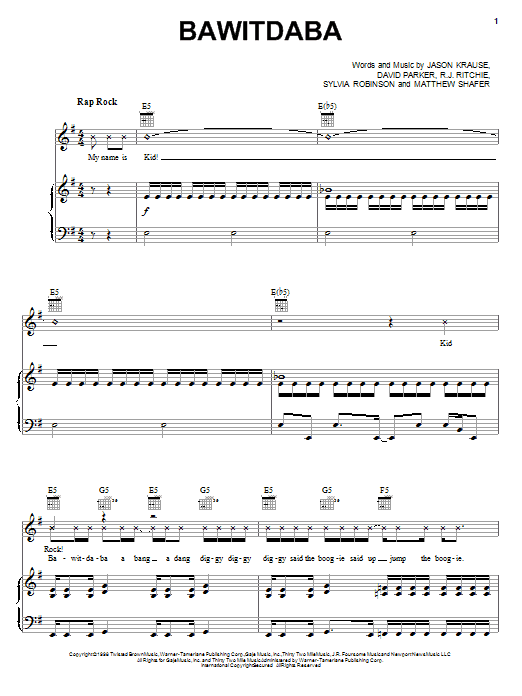 Learn to play Kid Rock Bawitdaba sheet music for Easy Guitar Tab in minutes. Kid Rock Bawitdaba sheet music preview music notes and score for Easy Guitar Tab including 4 page(s)