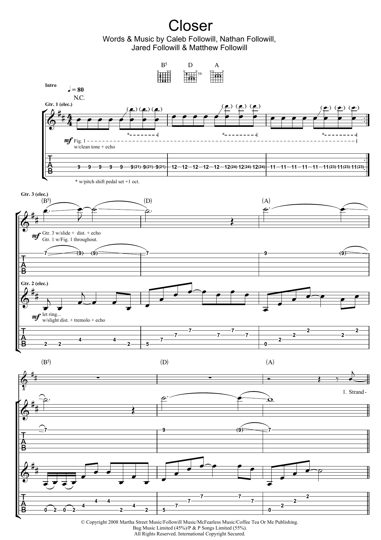 Learn to play Kings Of Leon Closer sheet music for Piano, Vocal & Guitar (Right-Hand Melody) in minutes. Kings Of Leon Closer sheet music preview music notes and score for Piano, Vocal & Guitar (Right-Hand Melody) including 5 page(s)