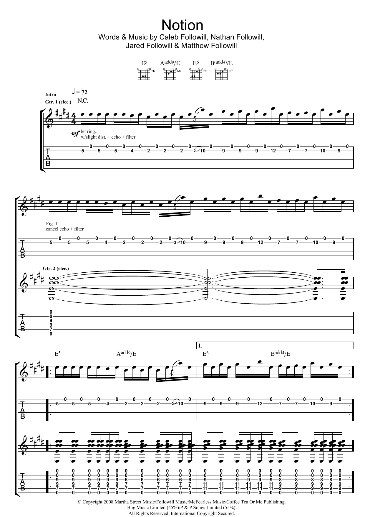 Learn to play Kings Of Leon Notion sheet music for Piano, Vocal & Guitar (Right-Hand Melody) in minutes. Kings Of Leon Notion sheet music preview music notes and score for Piano, Vocal & Guitar (Right-Hand Melody) including 7 page(s)