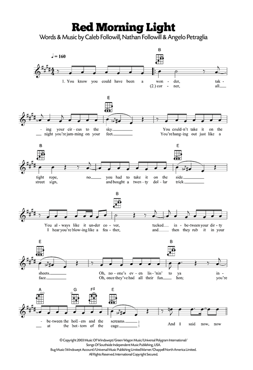 Kings Of Leon Red Morning Light Sheet Music Download Printable Pdf Pop Music Score For Guitar Tab Single Guitar 84069 Red morning light guitar tab, as performed by kings of leon. music store download com