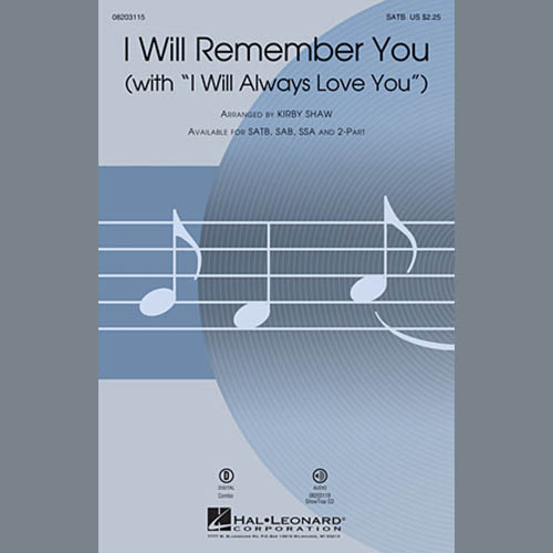 Whitney Houston I Will Remember You (with I Will Always Love You) (arr. Kirby Shaw) profile picture