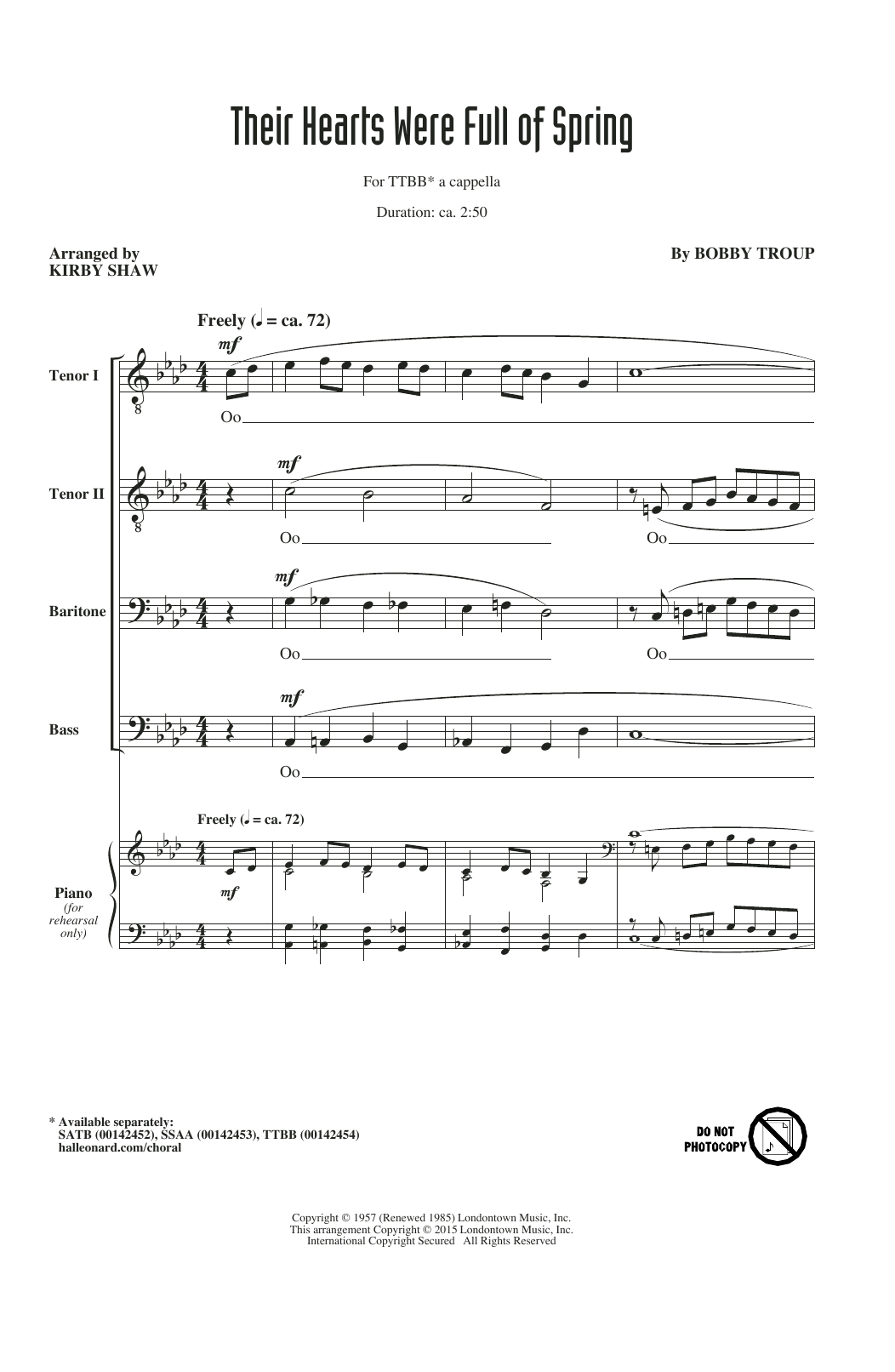 Learn to play The Beach Boys Their Hearts Were Full Of Spring (arr. Kirby Shaw) sheet music for SATB in minutes. The Beach Boys Their Hearts Were Full Of Spring (arr. Kirby Shaw) sheet music preview music notes and score for SATB including 6 page(s)