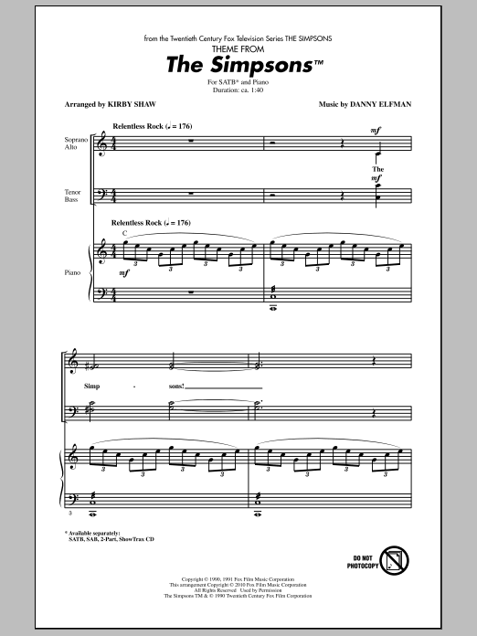 The Simpsons Musical Notes Theme