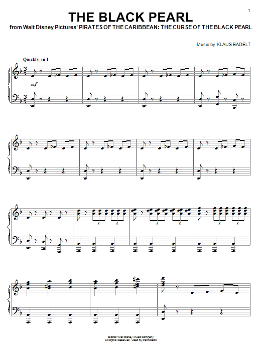 Learn to play Klaus Badelt The Black Pearl sheet music for Piano in minutes. Klaus Badelt The Black Pearl sheet music preview music notes and score for Piano including 8 page(s)