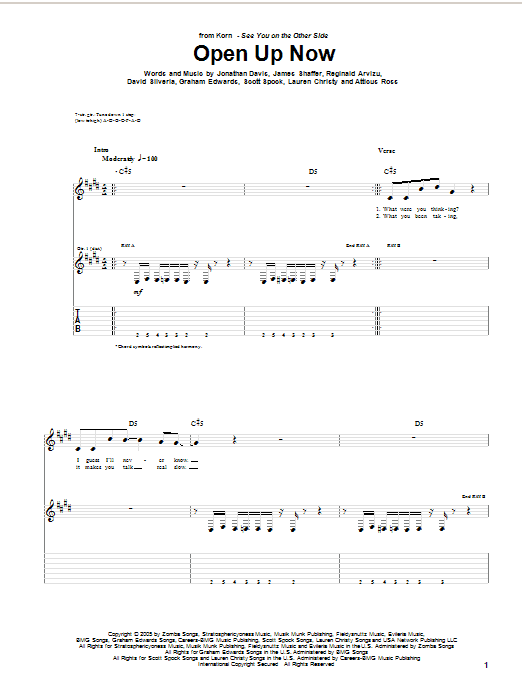 Learn to play Korn Open Up Now sheet music for Guitar Tab in minutes. Korn Open Up Now sheet music preview music notes and score for Guitar Tab including 10 page(s)