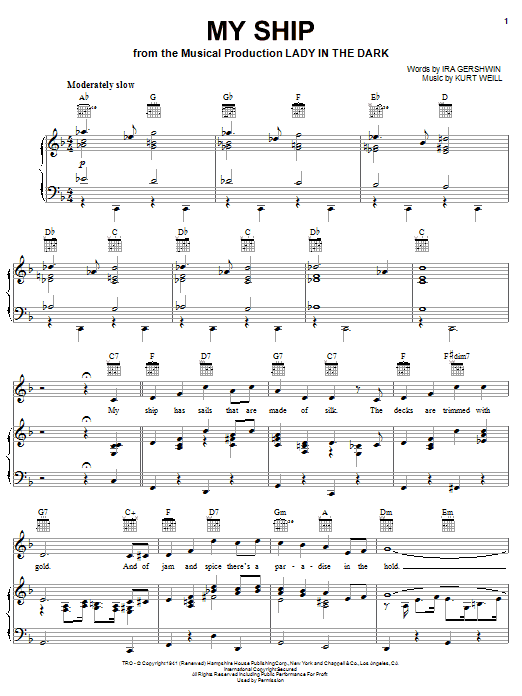 Learn to play Kurt Weill My Ship sheet music for Guitar Tab in minutes. Kurt Weill My Ship sheet music preview music notes and score for Guitar Tab including 2 page(s)