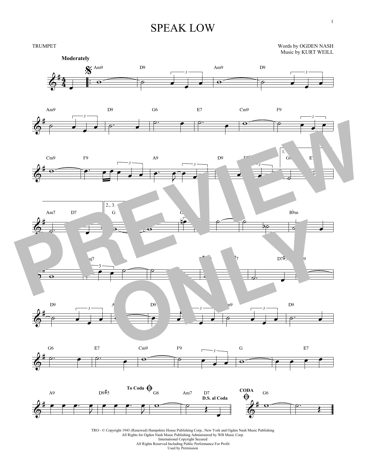 Learn to play Kurt Weill Speak Low sheet music for Piano, Vocal & Guitar (Right-Hand Melody) in minutes. Kurt Weill Speak Low sheet music preview music notes and score for Piano, Vocal & Guitar (Right-Hand Melody) including 5 page(s)