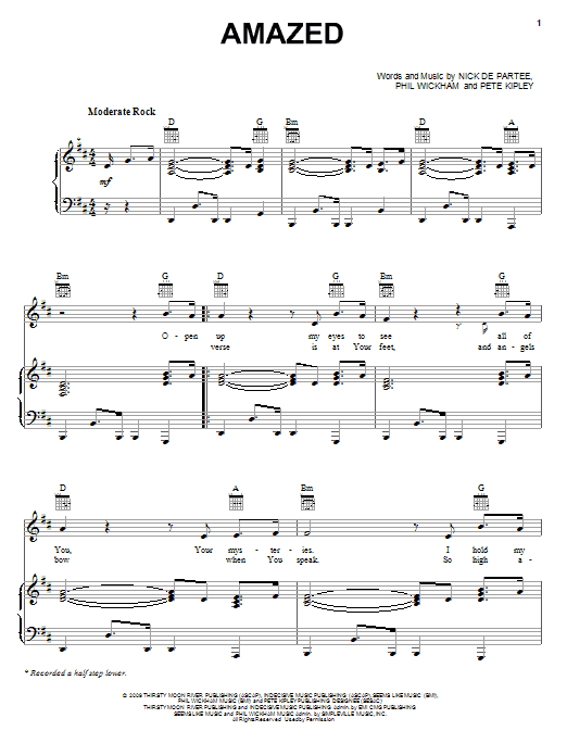 Learn to play Kutless Amazed sheet music for Piano, Vocal & Guitar (Right-Hand Melody) in minutes. Kutless Amazed sheet music notes and chords