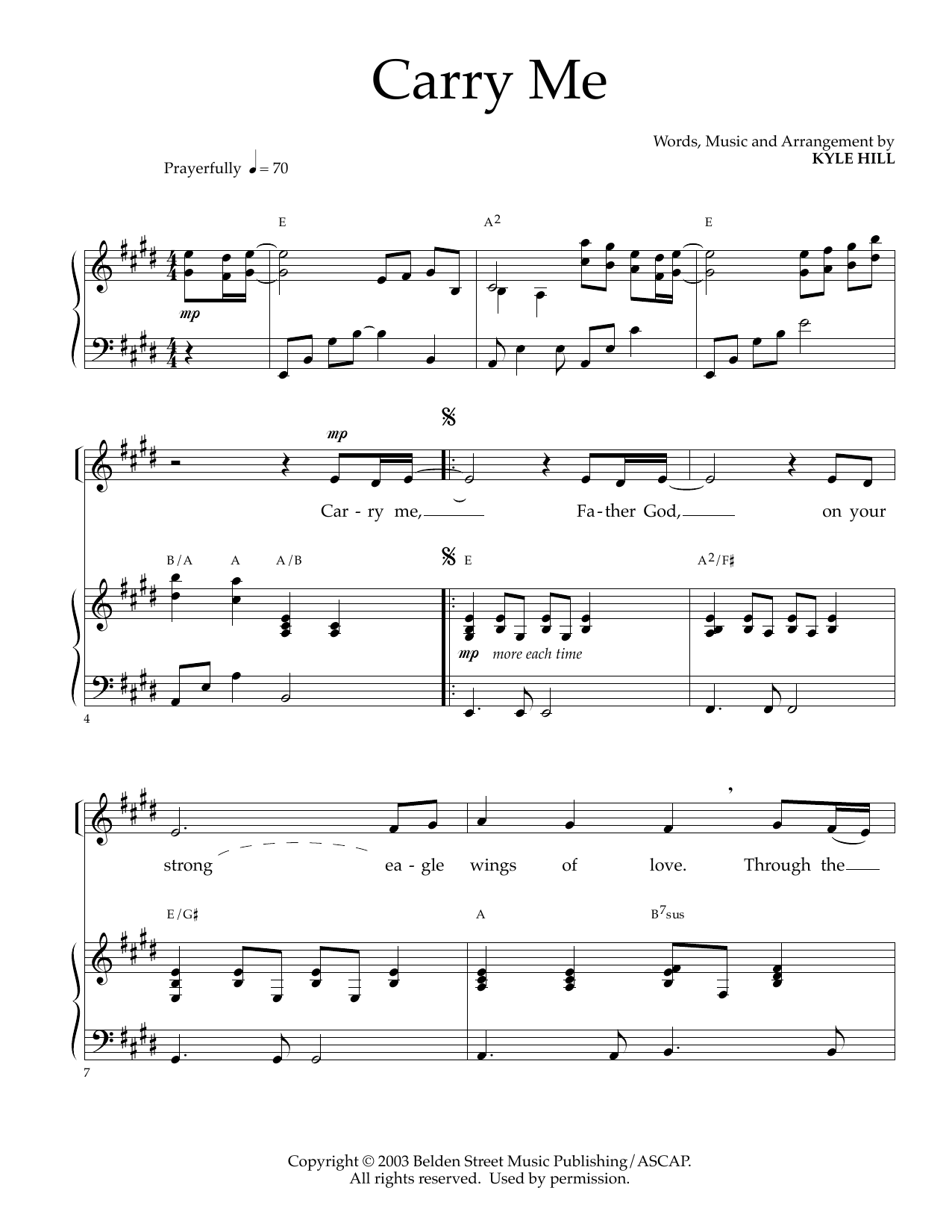 Learn to play Kyle Hill Carry Me sheet music for SATB Choir in minutes. Kyle Hill Carry Me sheet music preview music notes and score for SATB Choir including 6 page(s)