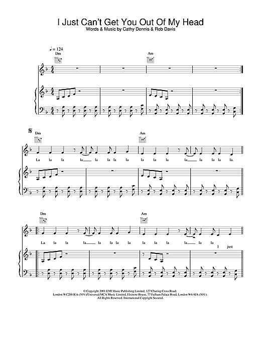 Learn to play Kylie Minogue Can't Get You Out Of My Head sheet music for Lyrics Only in minutes. Kylie Minogue Can't Get You Out Of My Head sheet music notes and chords