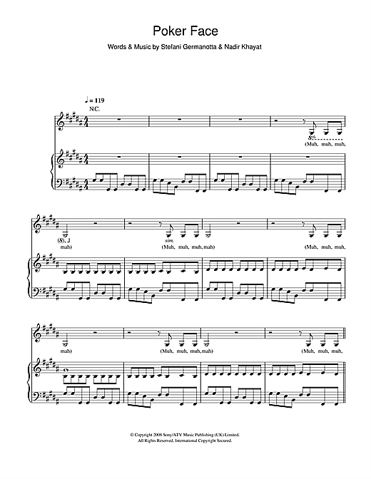 Learn to play Lady GaGa Poker Face sheet music for Piano in minutes. Lady GaGa Poker Face sheet music notes and chords