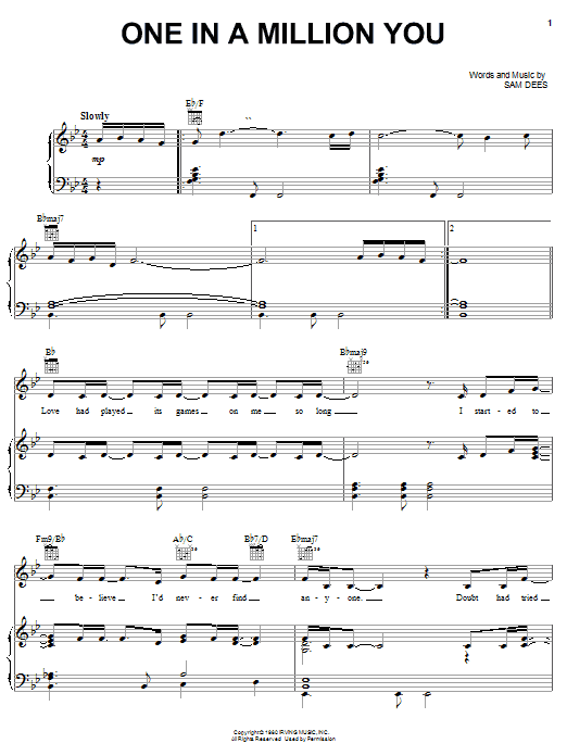 Learn to play Larry Graham One In A Million You sheet music for Easy Piano in minutes. Larry Graham One In A Million You sheet music preview music notes and score for Easy Piano including 5 page(s)