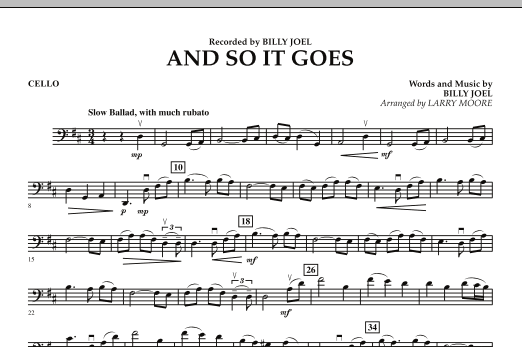 Learn to play Larry Moore And So It Goes - Cello sheet music for String Quartet in minutes. Larry Moore And So It Goes - Cello sheet music preview music notes and score for String Quartet including 1 page(s)