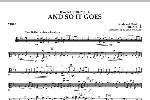 Learn to play Larry Moore And So It Goes - Viola sheet music for String Quartet in minutes. Larry Moore And So It Goes - Viola sheet music preview music notes and score for String Quartet including 1 page(s)