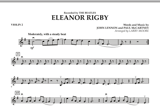 Learn to play Larry Moore Eleanor Rigby - Violin 2 sheet music for String Quartet in minutes. Larry Moore Eleanor Rigby - Violin 2 sheet music preview music notes and score for String Quartet including 1 page(s)