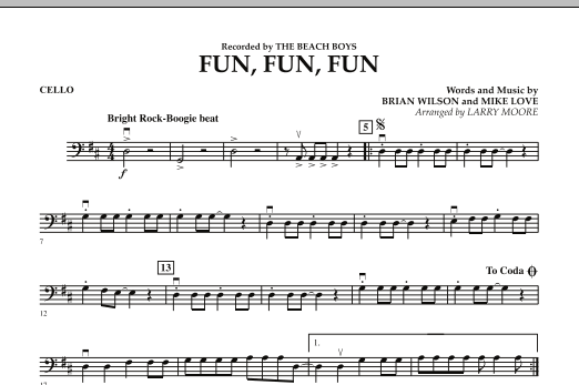 Learn to play Larry Moore Fun, Fun, Fun - Cello sheet music for Orchestra in minutes. Larry Moore Fun, Fun, Fun - Cello sheet music preview music notes and score for Orchestra including 1 page(s)