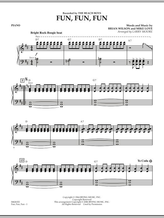 Learn to play Larry Moore Fun, Fun, Fun - Piano sheet music for Orchestra in minutes. Larry Moore Fun, Fun, Fun - Piano sheet music preview music notes and score for Orchestra including 2 page(s)