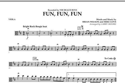 Learn to play Larry Moore Fun, Fun, Fun - Viola sheet music for Orchestra in minutes. Larry Moore Fun, Fun, Fun - Viola sheet music preview music notes and score for Orchestra including 1 page(s)