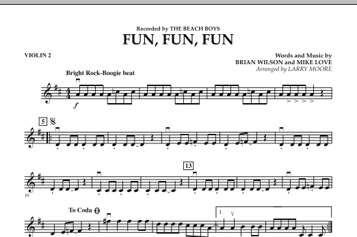 Learn to play Larry Moore Fun, Fun, Fun - Violin 2 sheet music for Orchestra in minutes. Larry Moore Fun, Fun, Fun - Violin 2 sheet music preview music notes and score for Orchestra including 1 page(s)