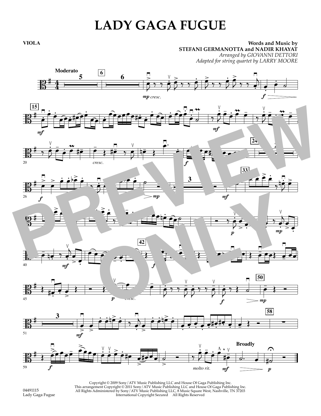 Learn to play Larry Moore Lady Gaga Fugue - Viola sheet music for String Quartet in minutes. Larry Moore Lady Gaga Fugue - Viola sheet music preview music notes and score for String Quartet including 1 page(s)