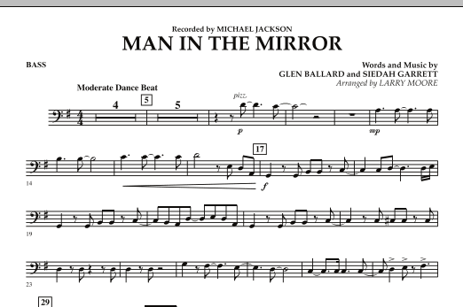 Learn to play Larry Moore Man in the Mirror - Bass sheet music for Orchestra in minutes. Larry Moore Man in the Mirror - Bass sheet music preview music notes and score for Orchestra including 1 page(s)