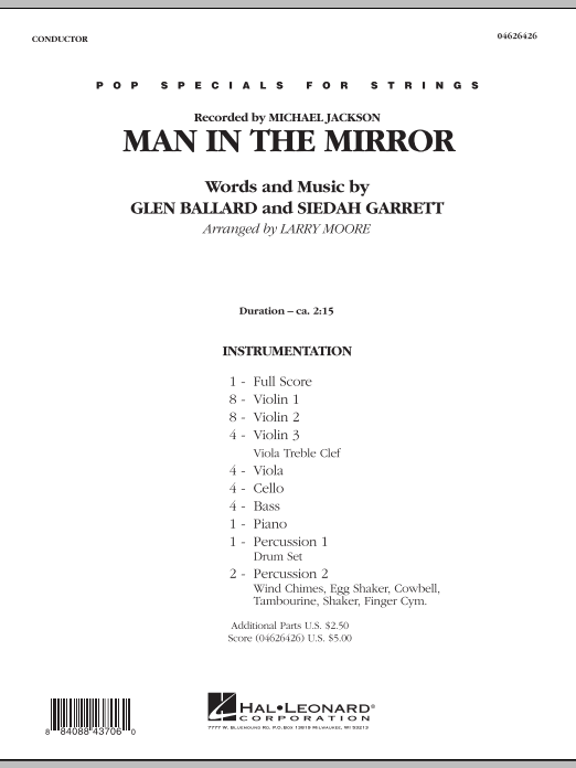 Learn to play Larry Moore Man in the Mirror - Full Score sheet music for Orchestra in minutes. Larry Moore Man in the Mirror - Full Score sheet music preview music notes and score for Orchestra including 8 page(s)
