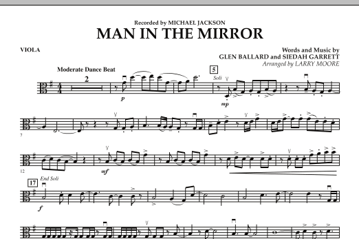 Learn to play Larry Moore Man in the Mirror - Viola sheet music for Orchestra in minutes. Larry Moore Man in the Mirror - Viola sheet music preview music notes and score for Orchestra including 1 page(s)