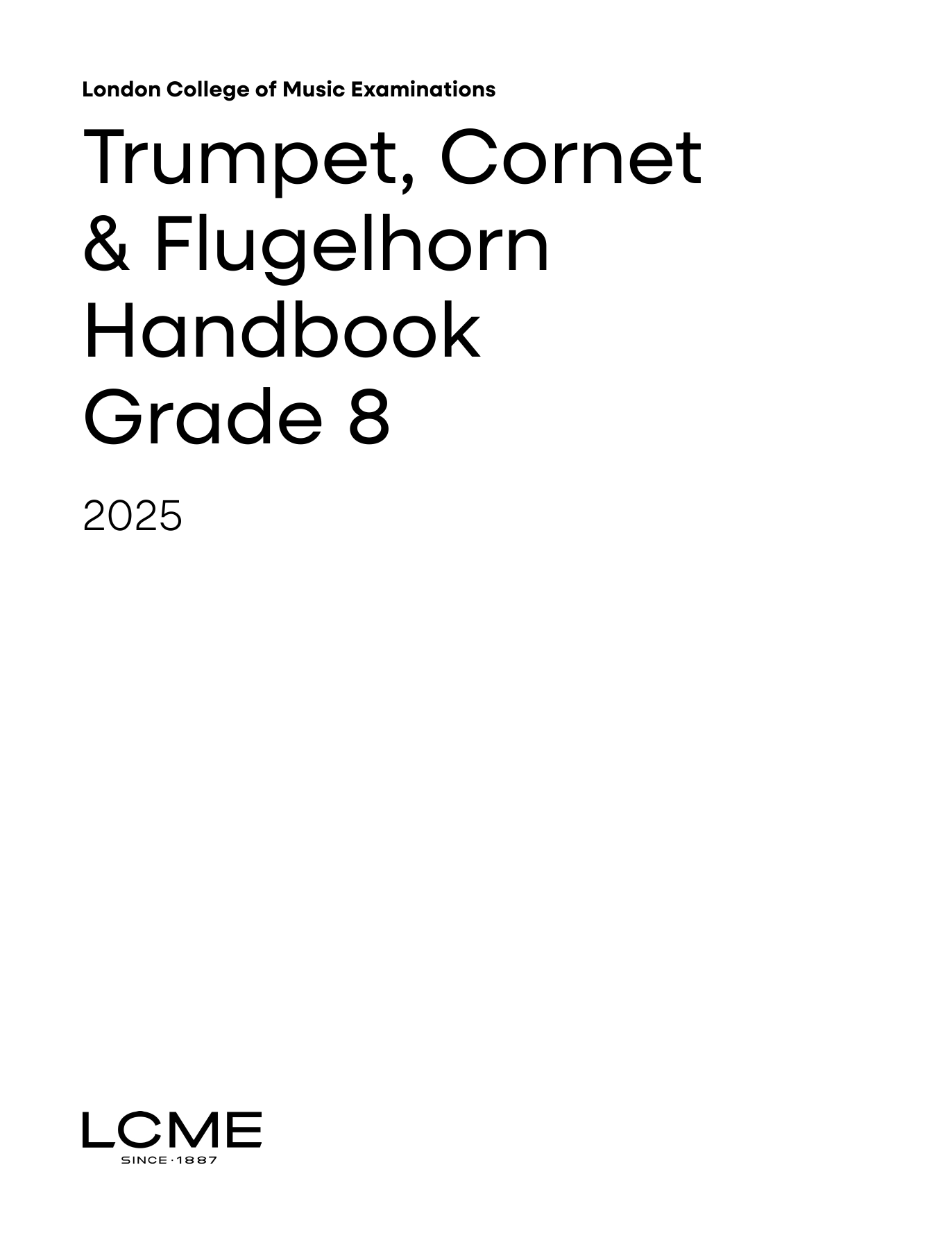 LCME LCME Trumpet, Cornet & Flugelhorn Handbook 2025: Grade 8 sheet music, chords, lyrics - Printable PDF for Trumpet Solo