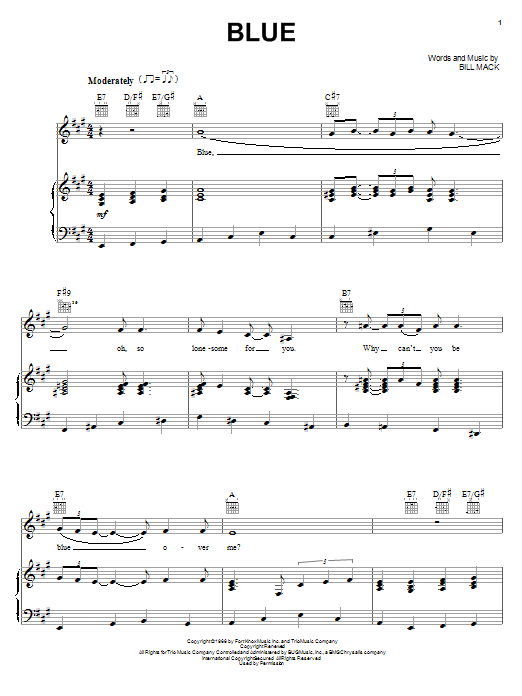 Learn to play LeAnn Rimes Blue sheet music for Piano, Vocal & Guitar (Right-Hand Melody) in minutes. LeAnn Rimes Blue sheet music notes and chords