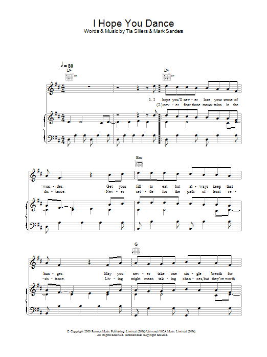 Learn to play Lee Ann Womack I Hope You Dance sheet music for Piano in minutes. Lee Ann Womack I Hope You Dance sheet music preview music notes and score for Piano including 6 page(s)