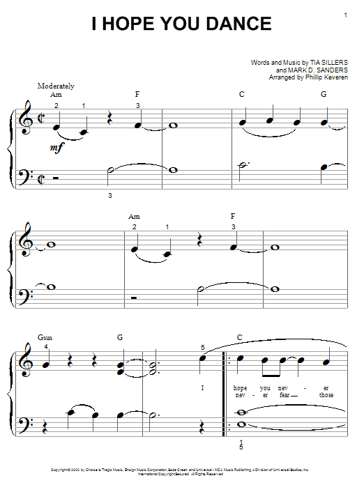 Learn to play Lee Ann Womack I Hope You Dance sheet music for Lyrics & Chords in minutes. Lee Ann Womack I Hope You Dance sheet music preview music notes and score for Lyrics & Chords including 3 page(s)