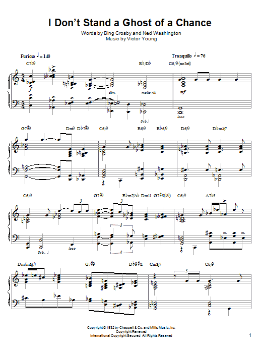 Learn to play Lennie Tristano I Don't Stand A Ghost Of A Chance sheet music for Piano in minutes. Lennie Tristano I Don't Stand A Ghost Of A Chance sheet music preview music notes and score for Piano including 5 page(s)