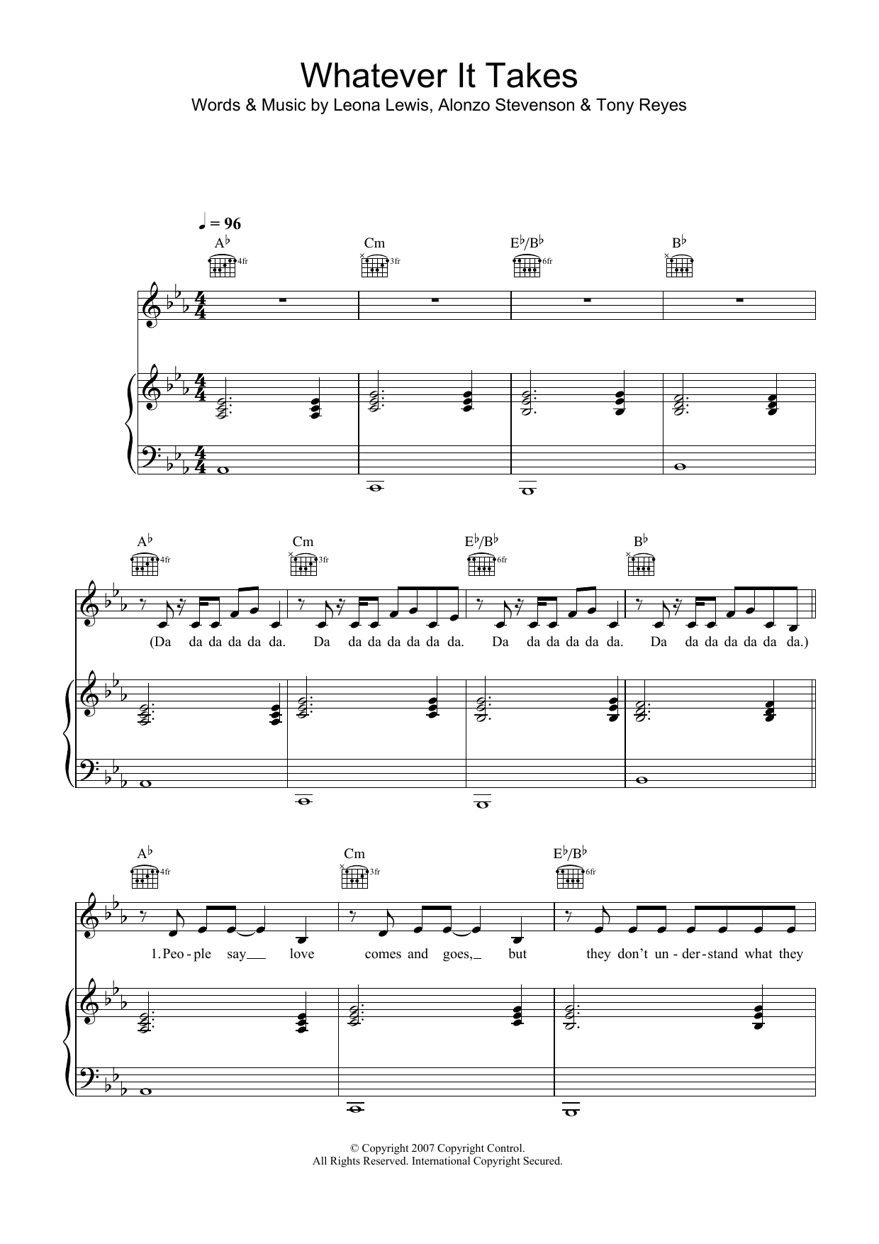 Learn to play Leona Lewis Whatever It Takes sheet music for Piano, Vocal & Guitar (Right-Hand Melody) in minutes. Leona Lewis Whatever It Takes sheet music preview music notes and score for Piano, Vocal & Guitar (Right-Hand Melody) including 7 page(s)